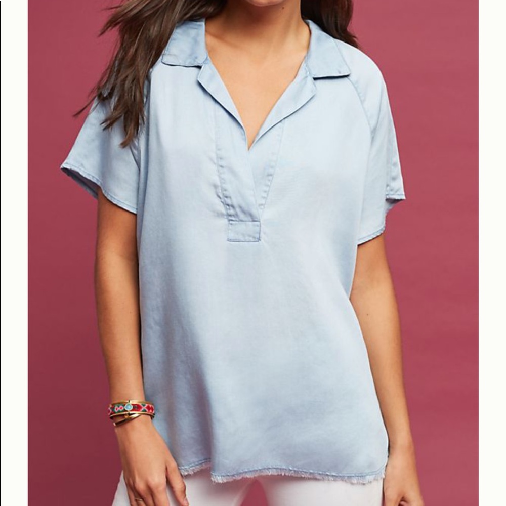 Amadi Edgewise Chambray Tunic - M - Anthropologie